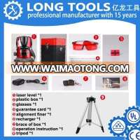 Auto leveling 8 line 2 point red beam laser level equipment with tripod